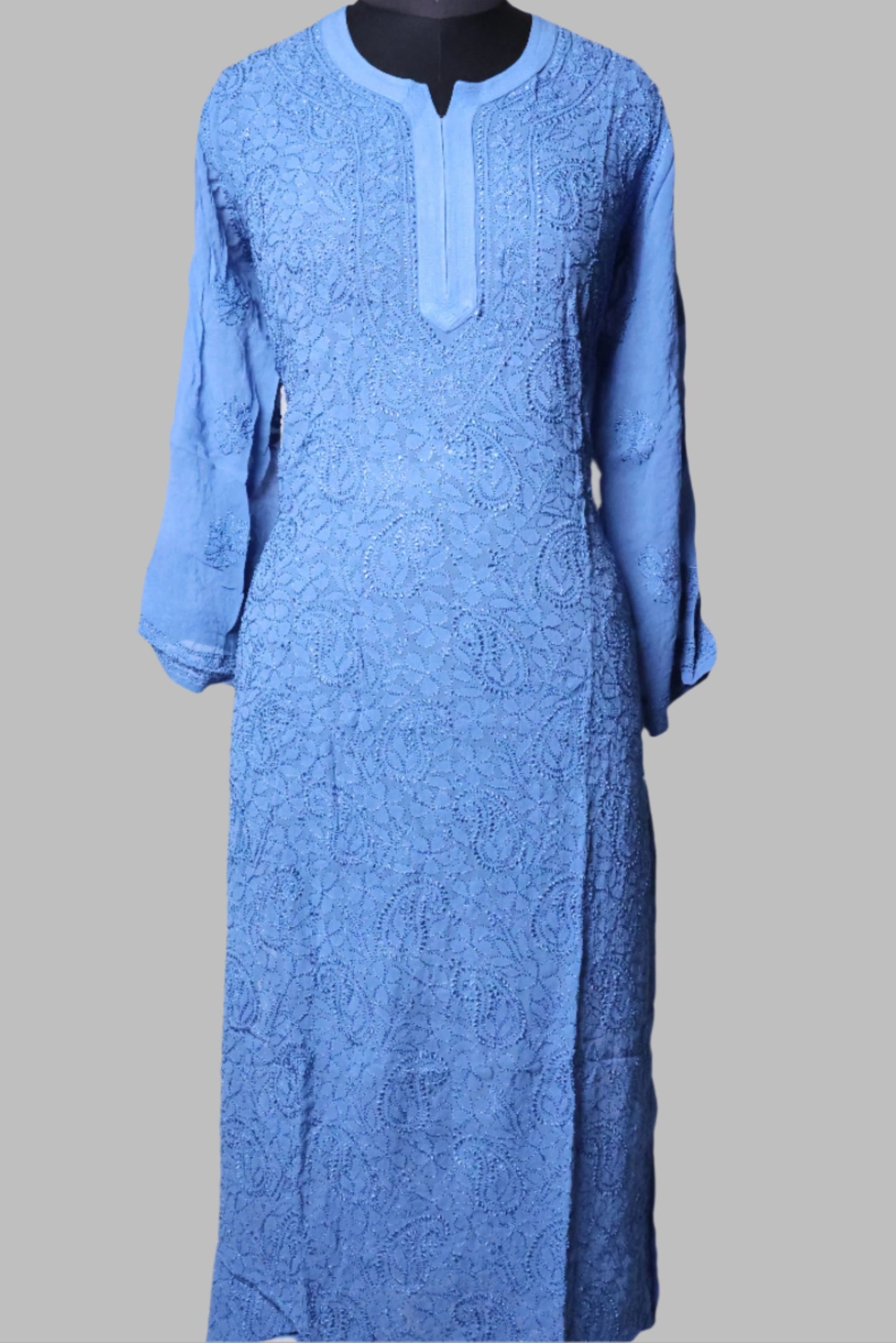 Viscose Resham Jaal Work Chikankari Kurti