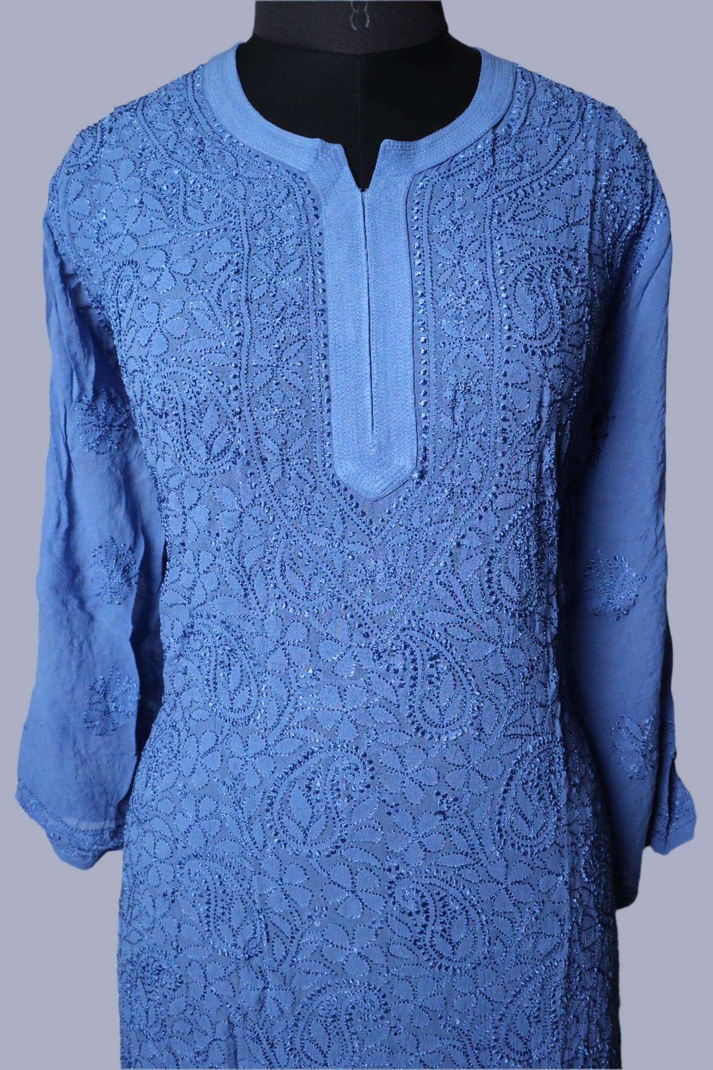 Viscose Resham Jaal Work Chikankari Kurti