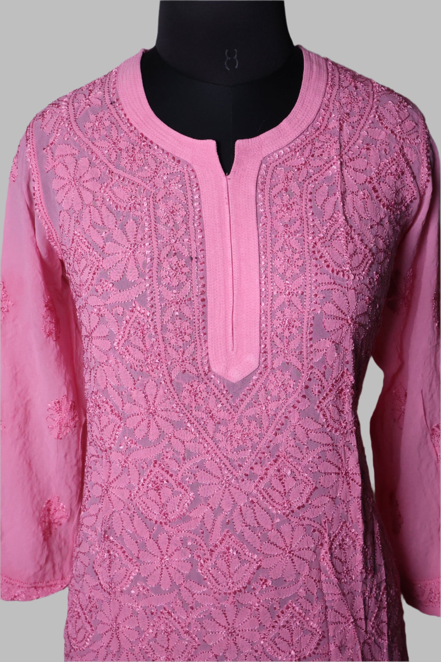 Viscose Resham Jaal Work Chikankari Kurti