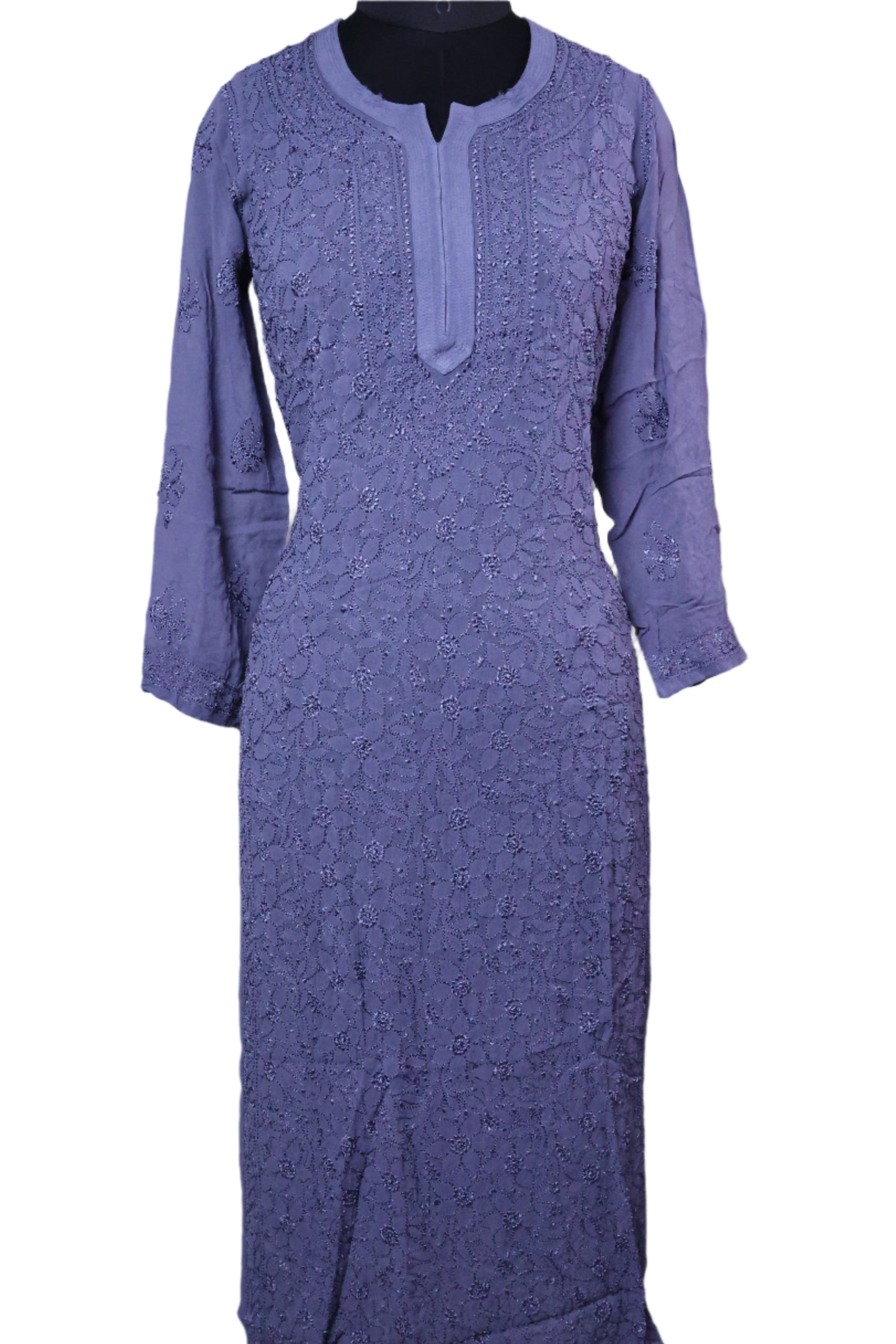 Viscose Resham Jaal Work Chikankari Kurti