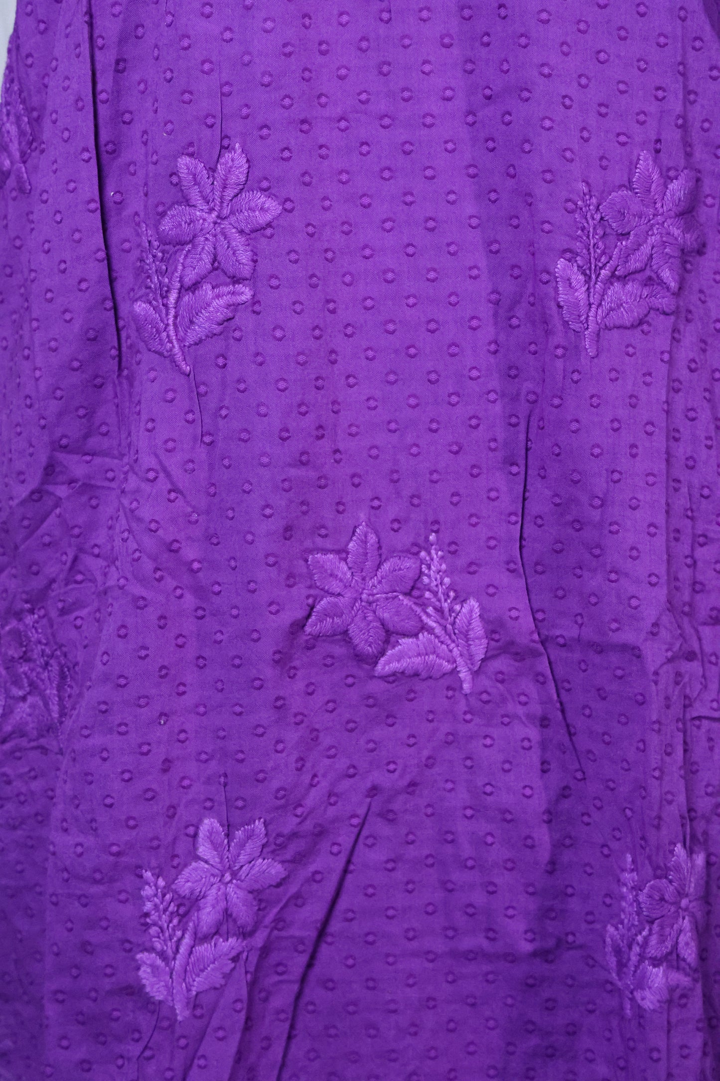 Purple Chikankari Cotton Kurti