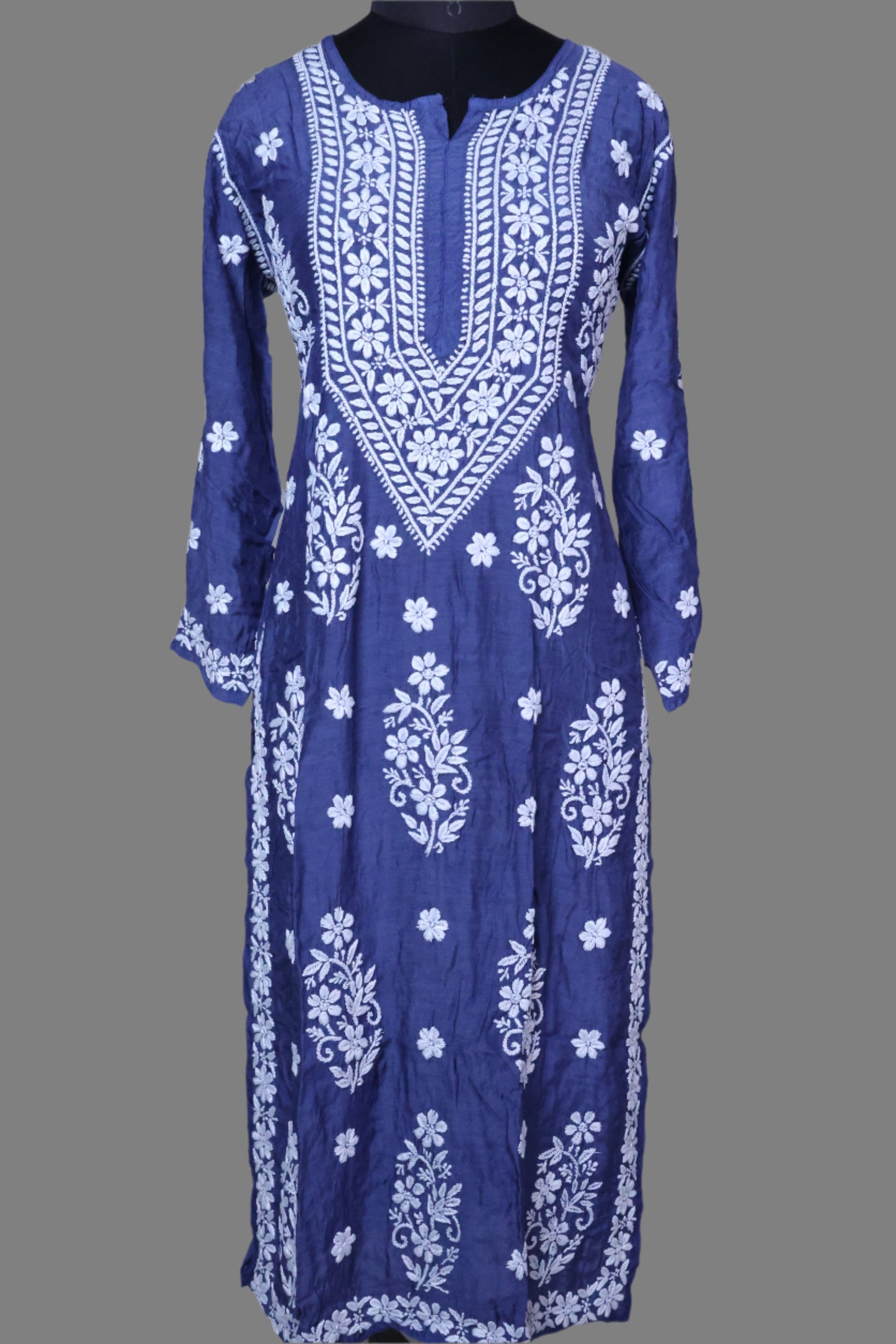 Chikankari Muslin Kurti with 3D work
