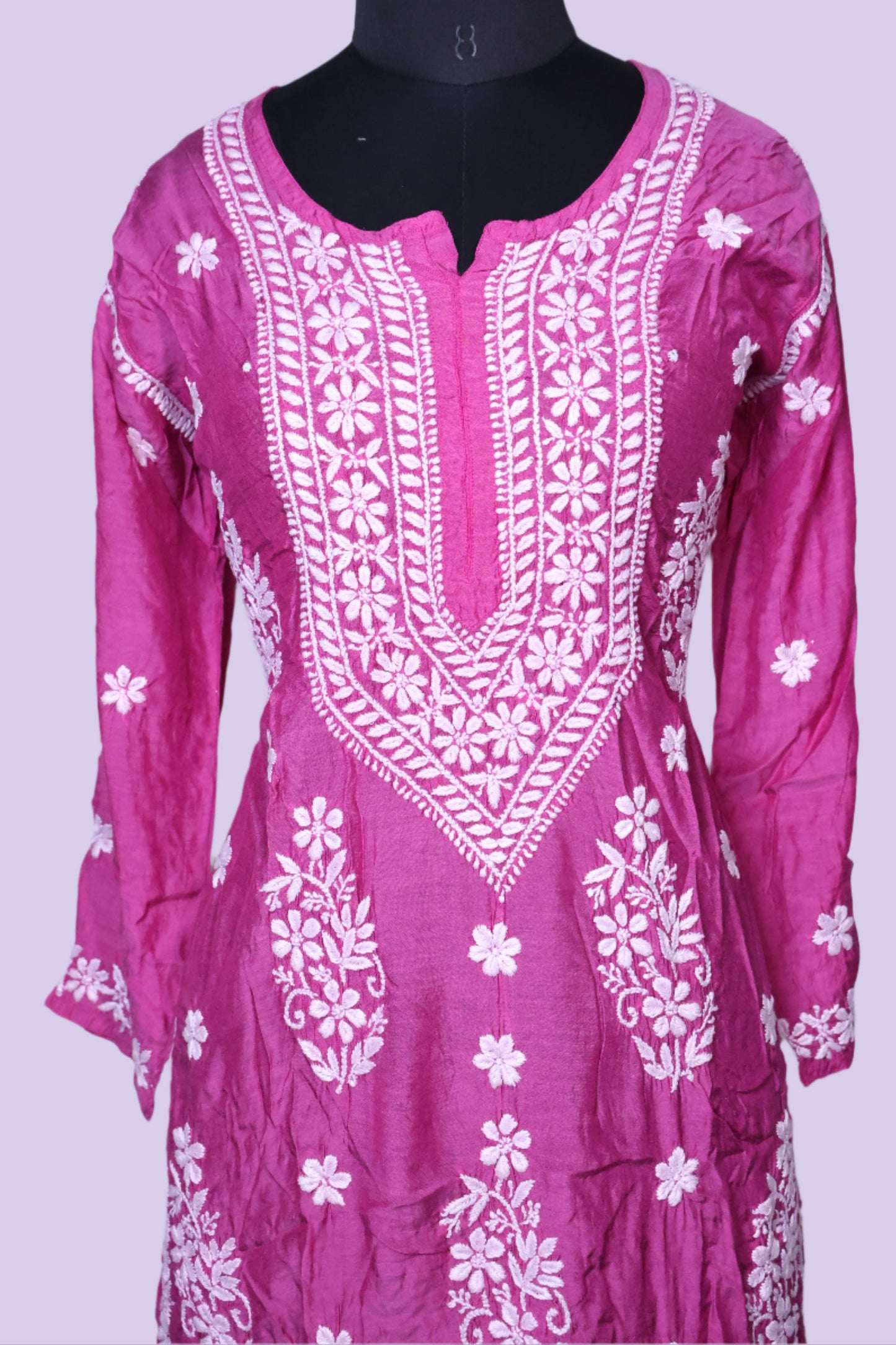 Chikankari Muslin Kurti with 3D work