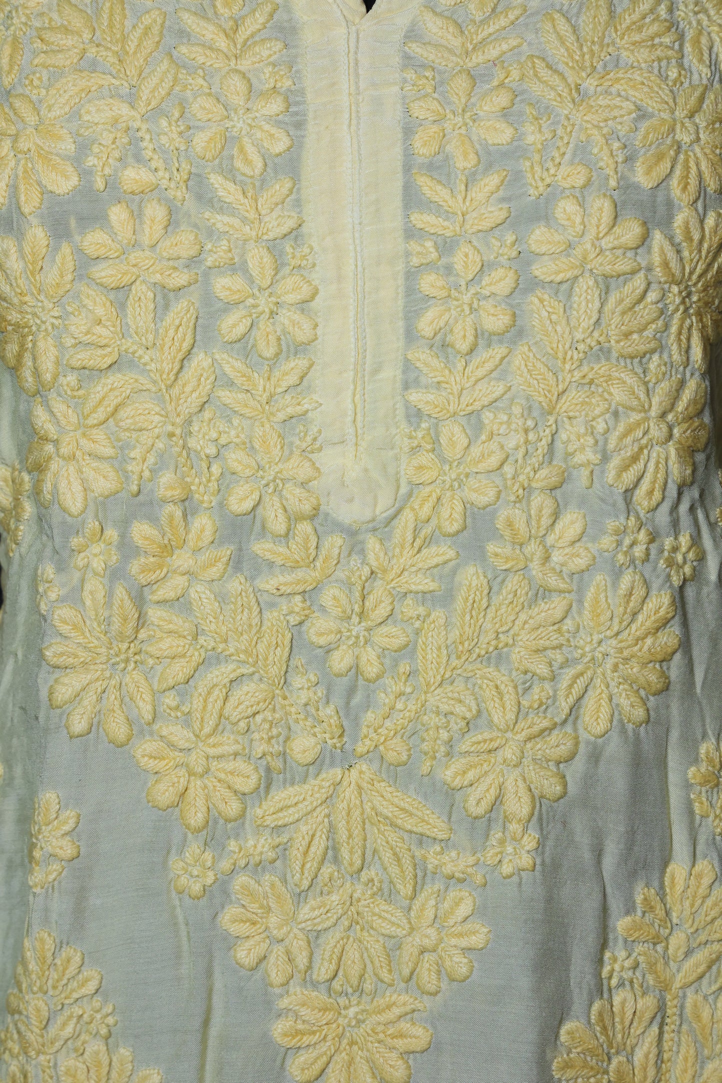 Chikankari Muslin Kurti (color-thread work)