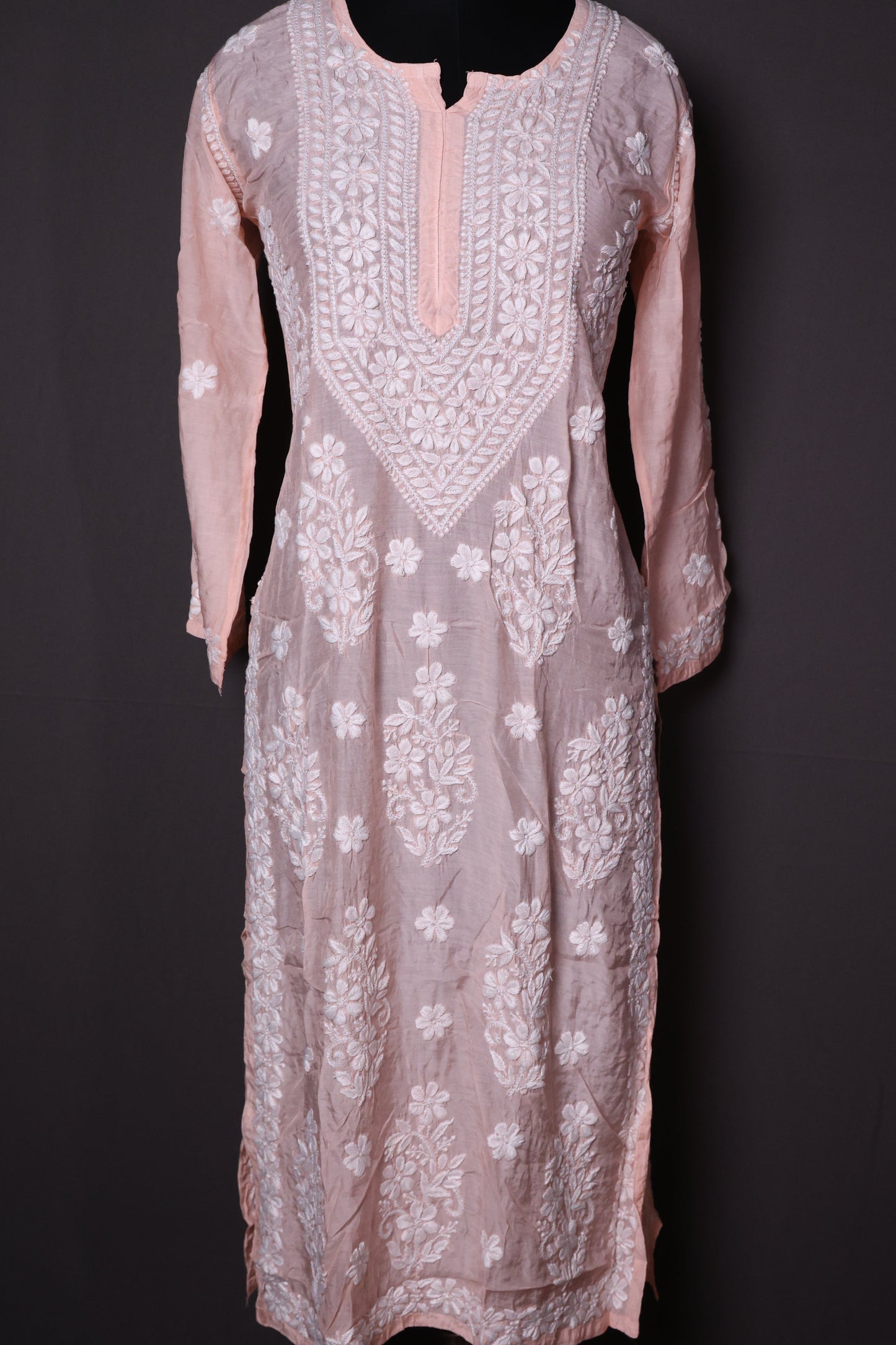 Chikankari Muslin Kurti with 3D work