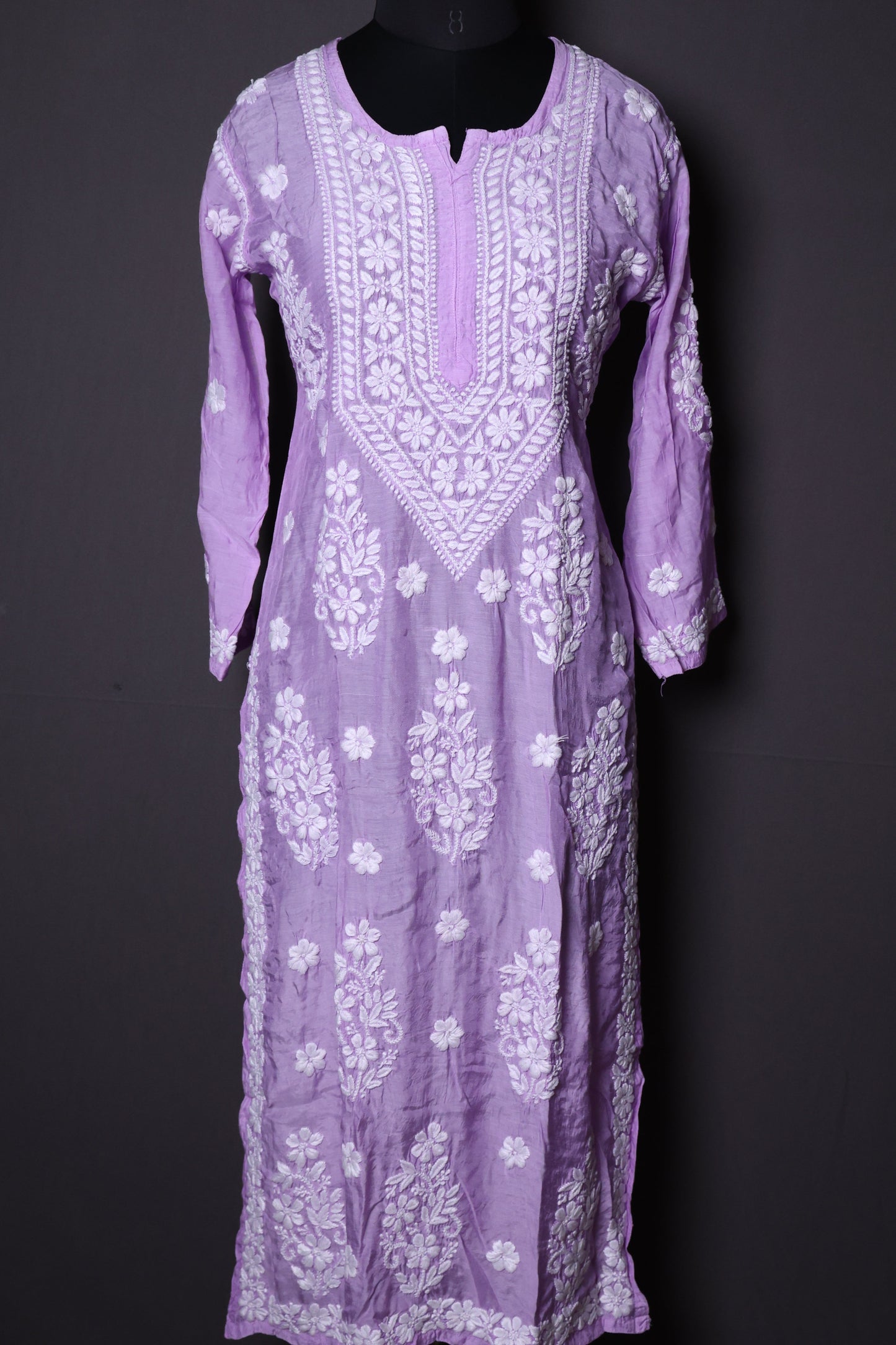 Chikankari Muslin Kurti with 3D work