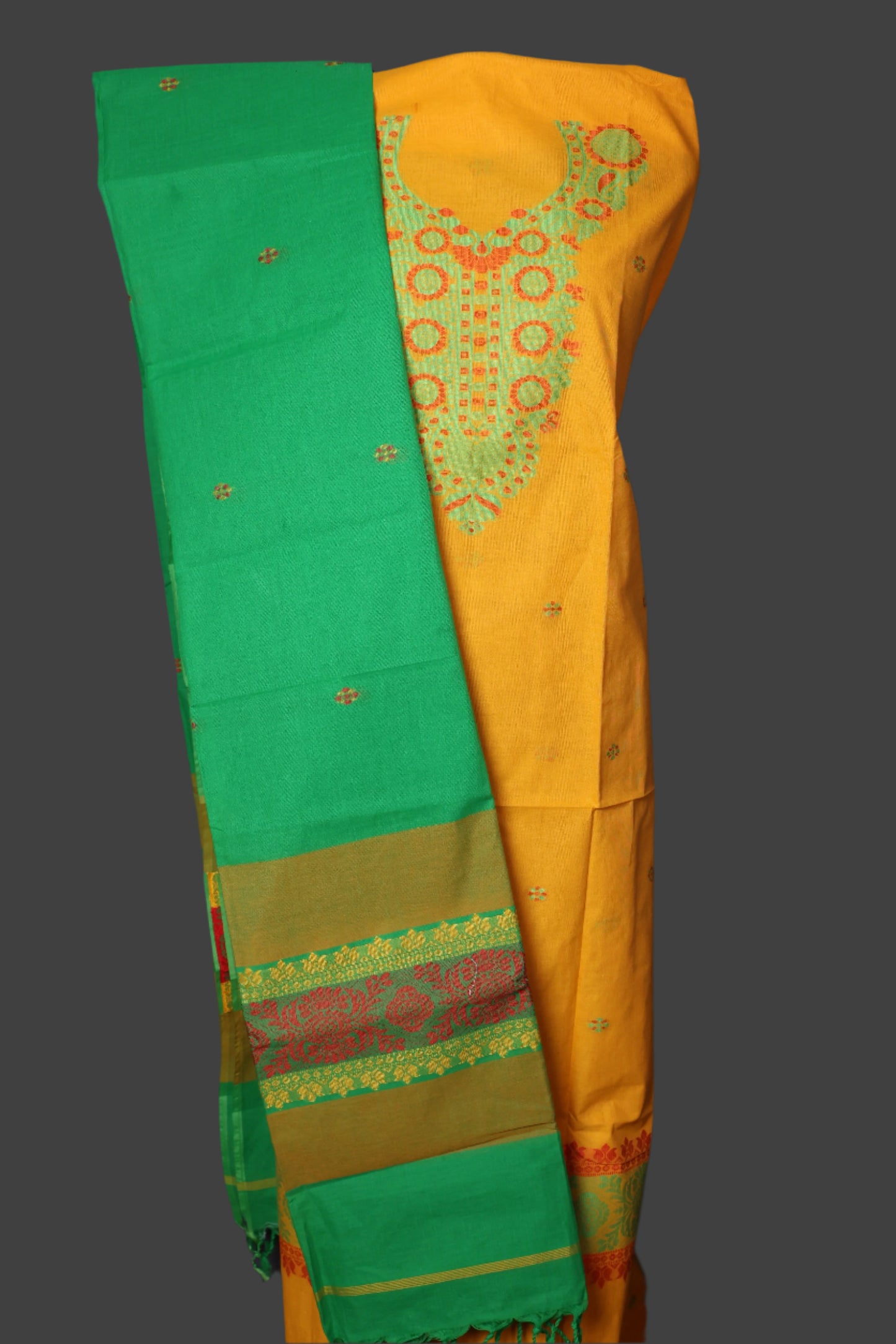 Vibrant Yellow and Green Suit Set