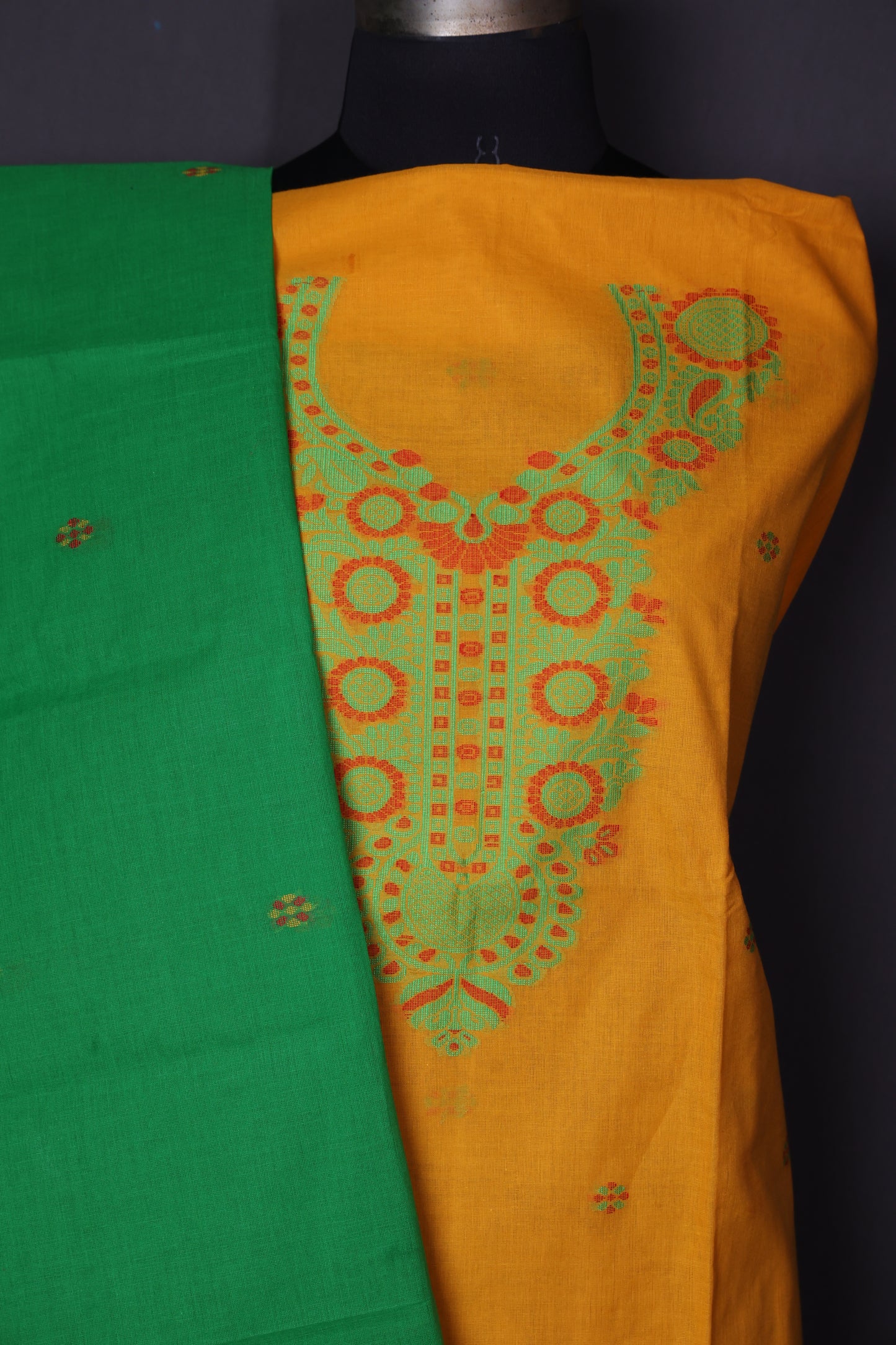 Vibrant Yellow and Green Suit Set