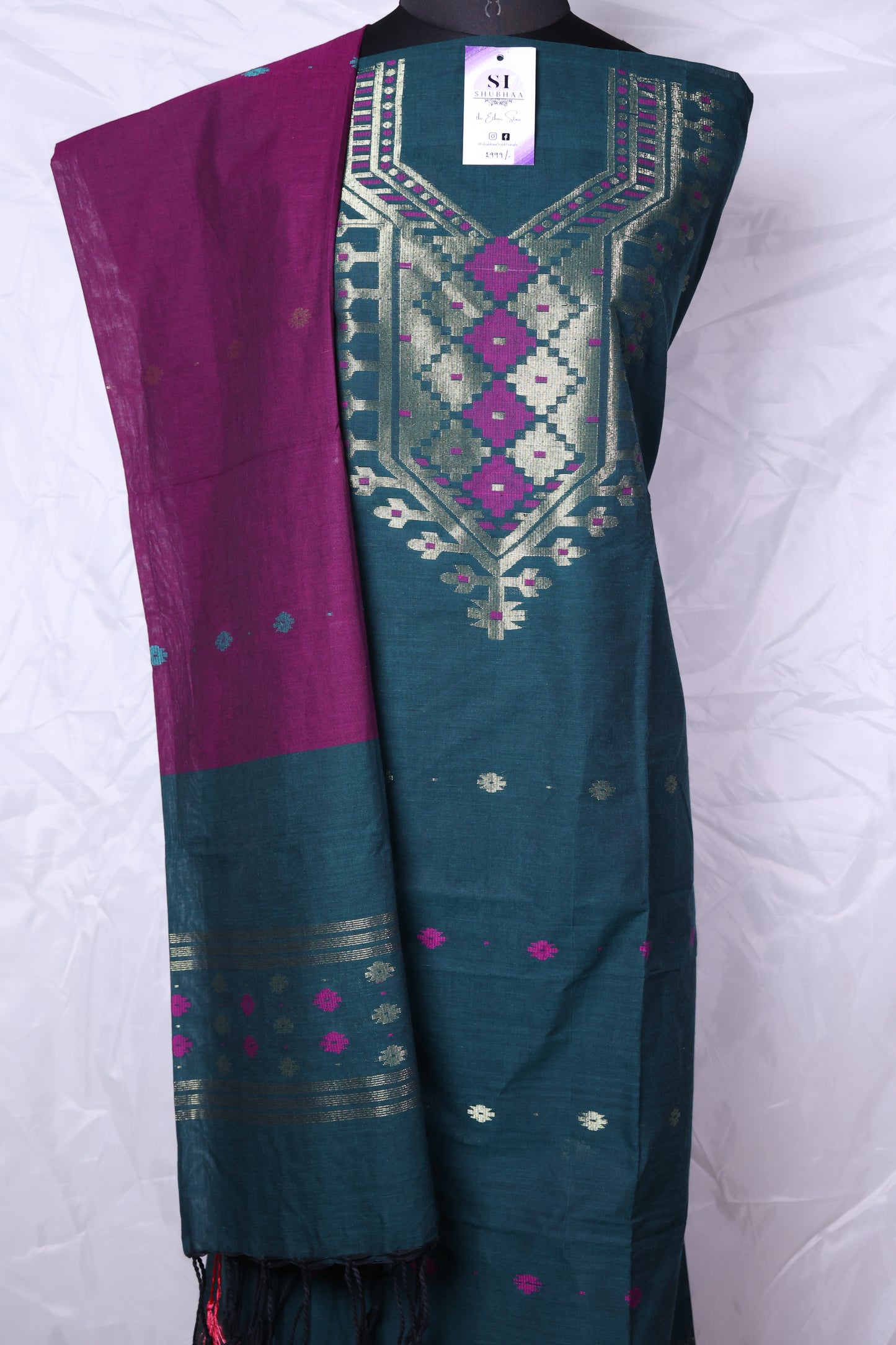 Traditional Kantha Stitch Suit Set