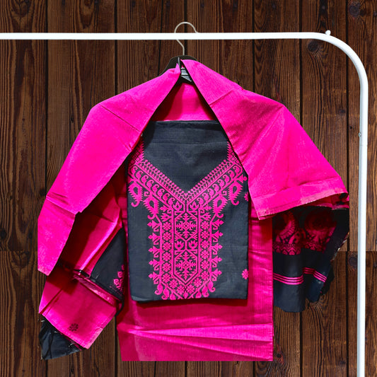 Feminine Pink-Black Suit Set