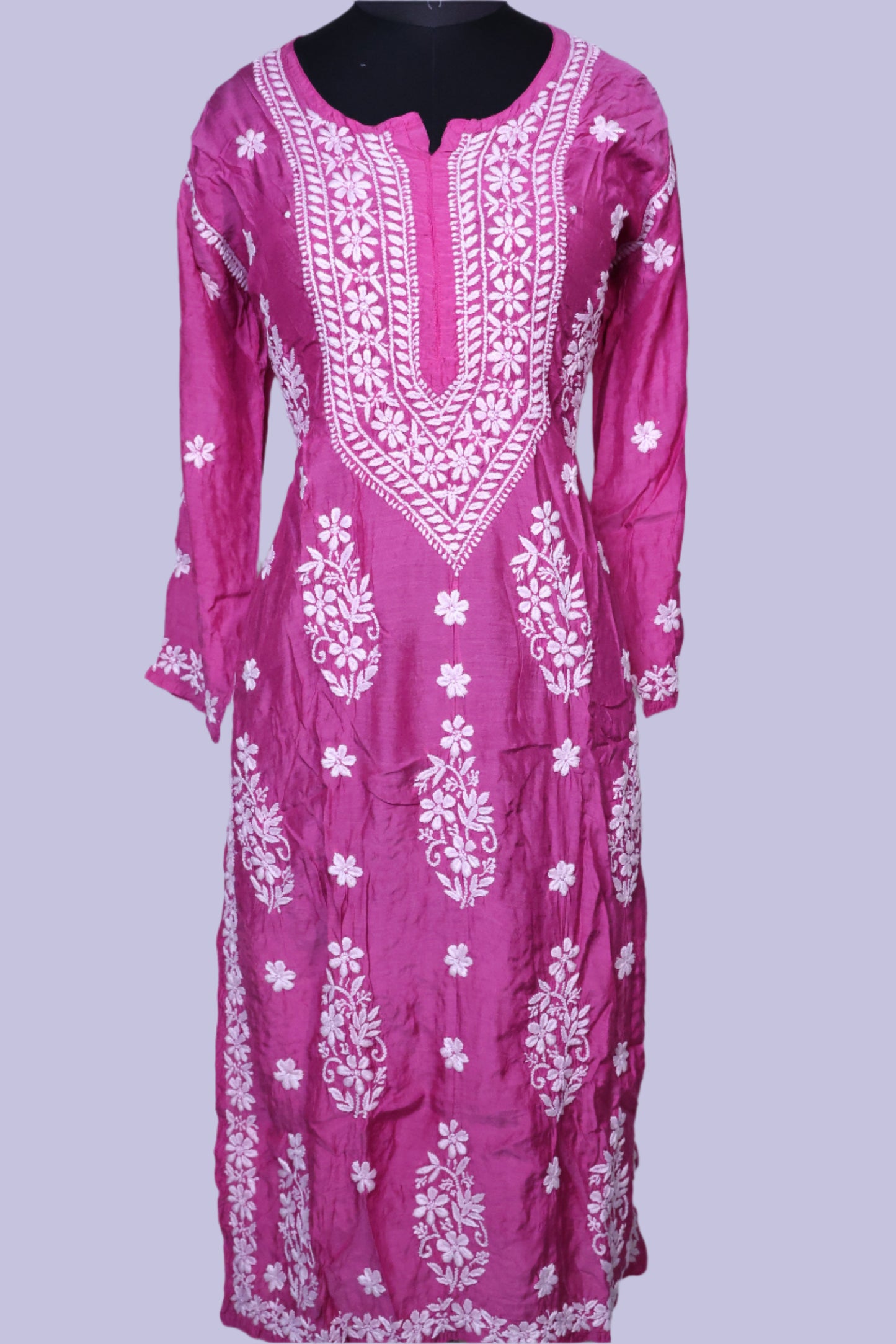 Chikankari Muslin Kurti with 3D work