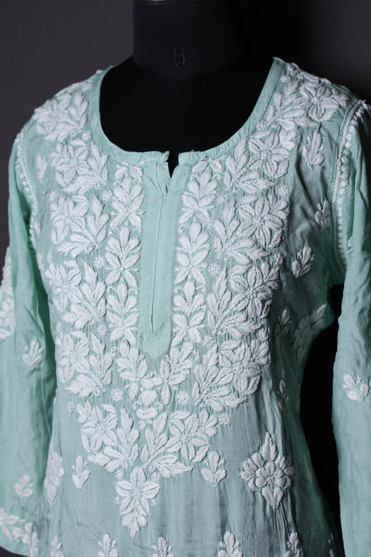 Chikankari Muslin Kurti (Ghaas-Patti)